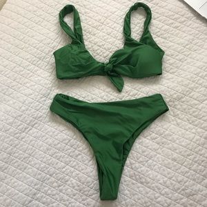 High waisted bikini tie front bikini